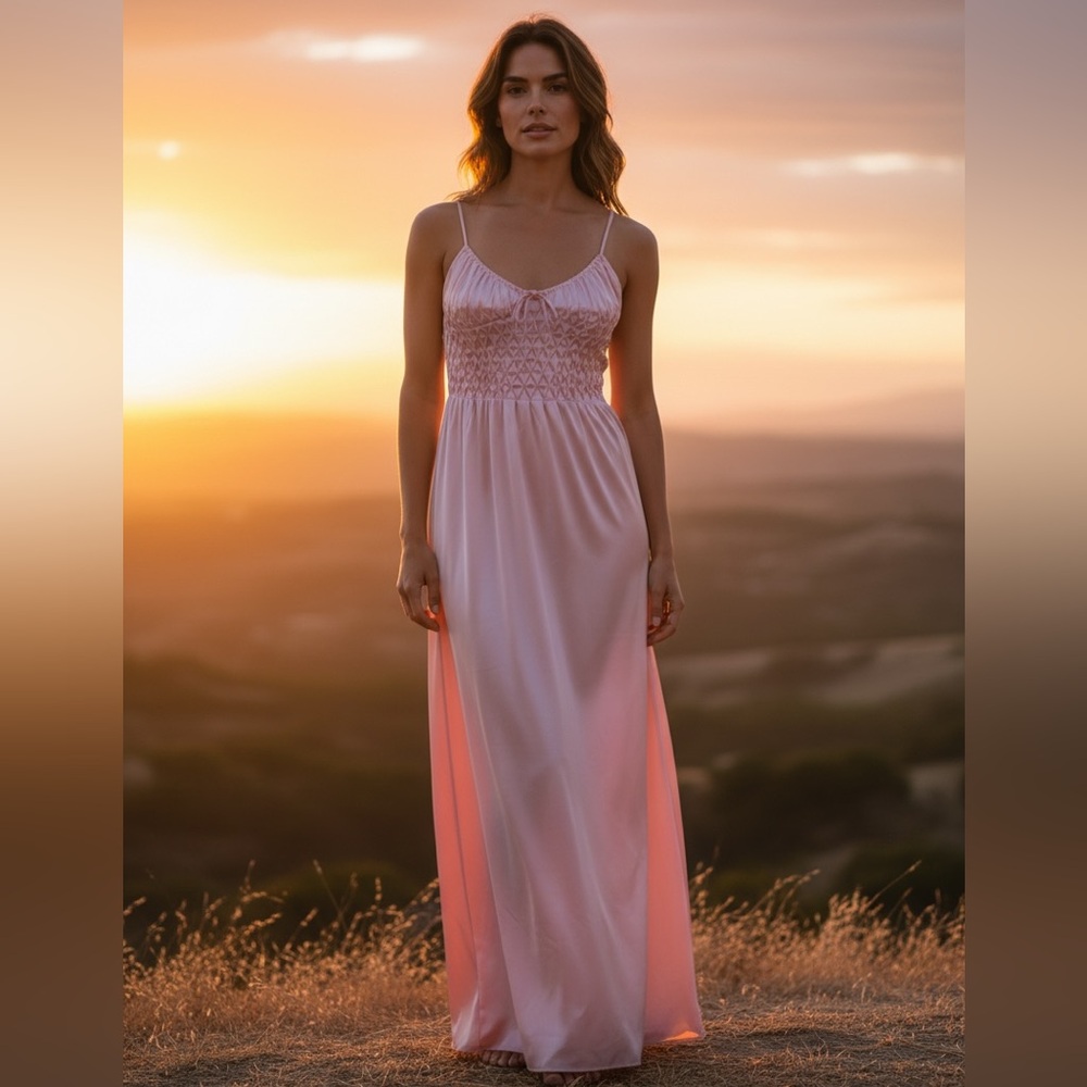 Ralph Montenero Nightgown Negligee Vintage Pink Nightgown